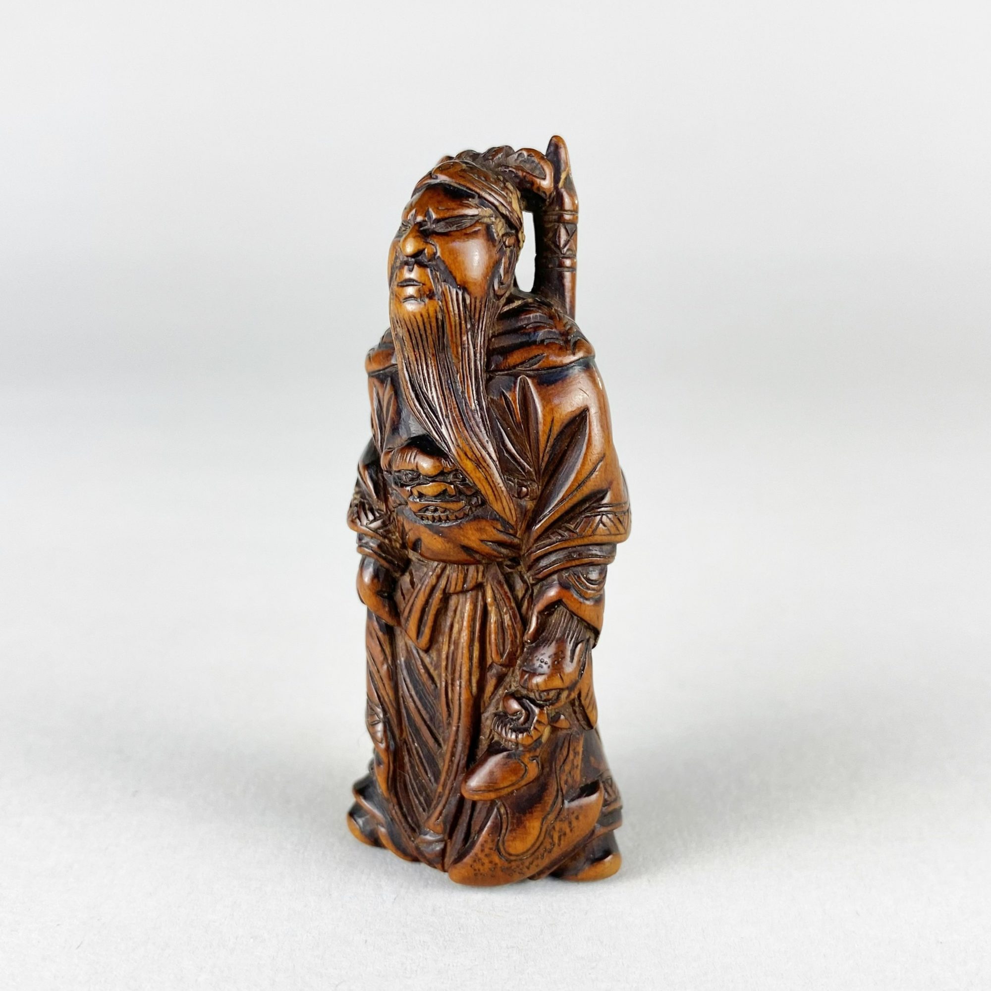 SOLD ** A Japanese box wood Netsuke depicting the Chinese General
