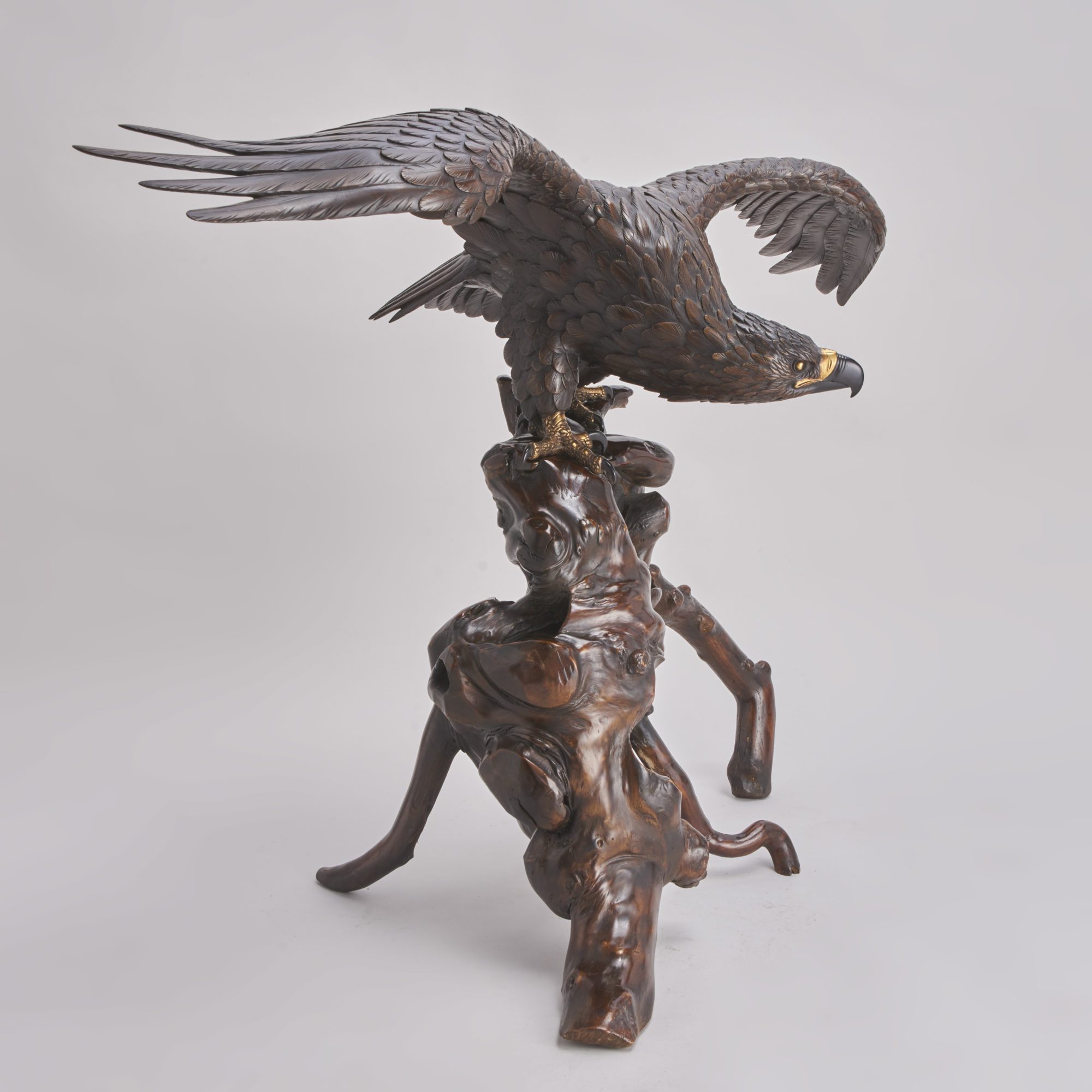 A powerful, large Japanese Bronze and multi-metal Okimono of an Eagle (Circa 1880) from Kevin Page