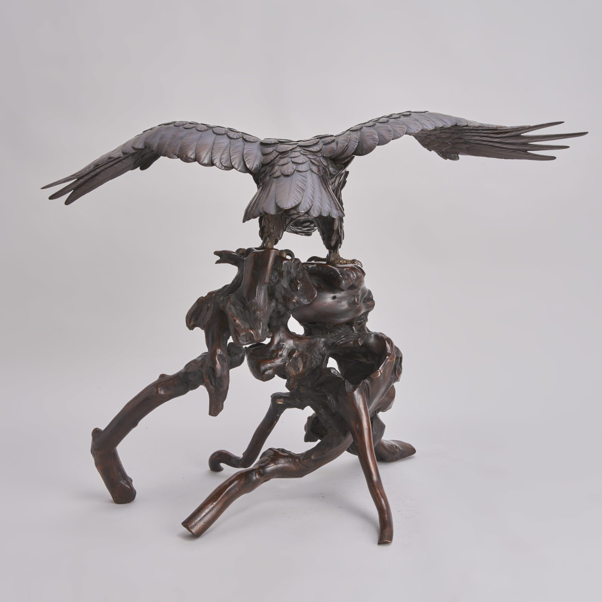 A powerful, large Japanese Bronze and multi-metal Okimono of an Eagle (Circa 1880) from Kevin Page