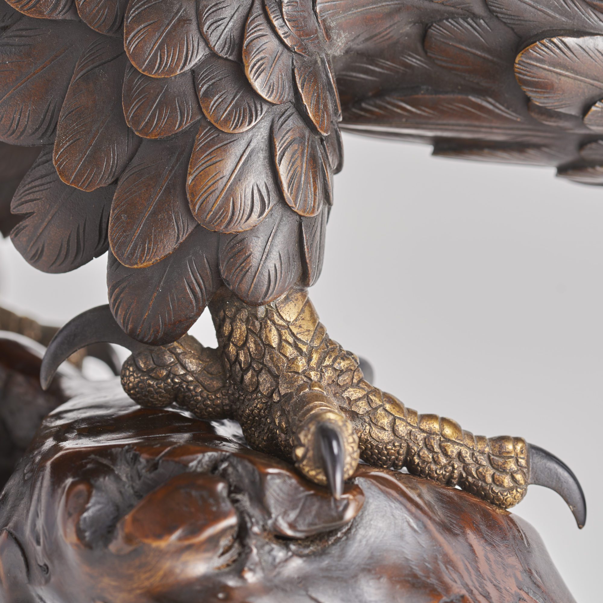 A powerful, large Japanese Bronze and multi-metal Okimono of an Eagle (Circa 1880) from Kevin Page