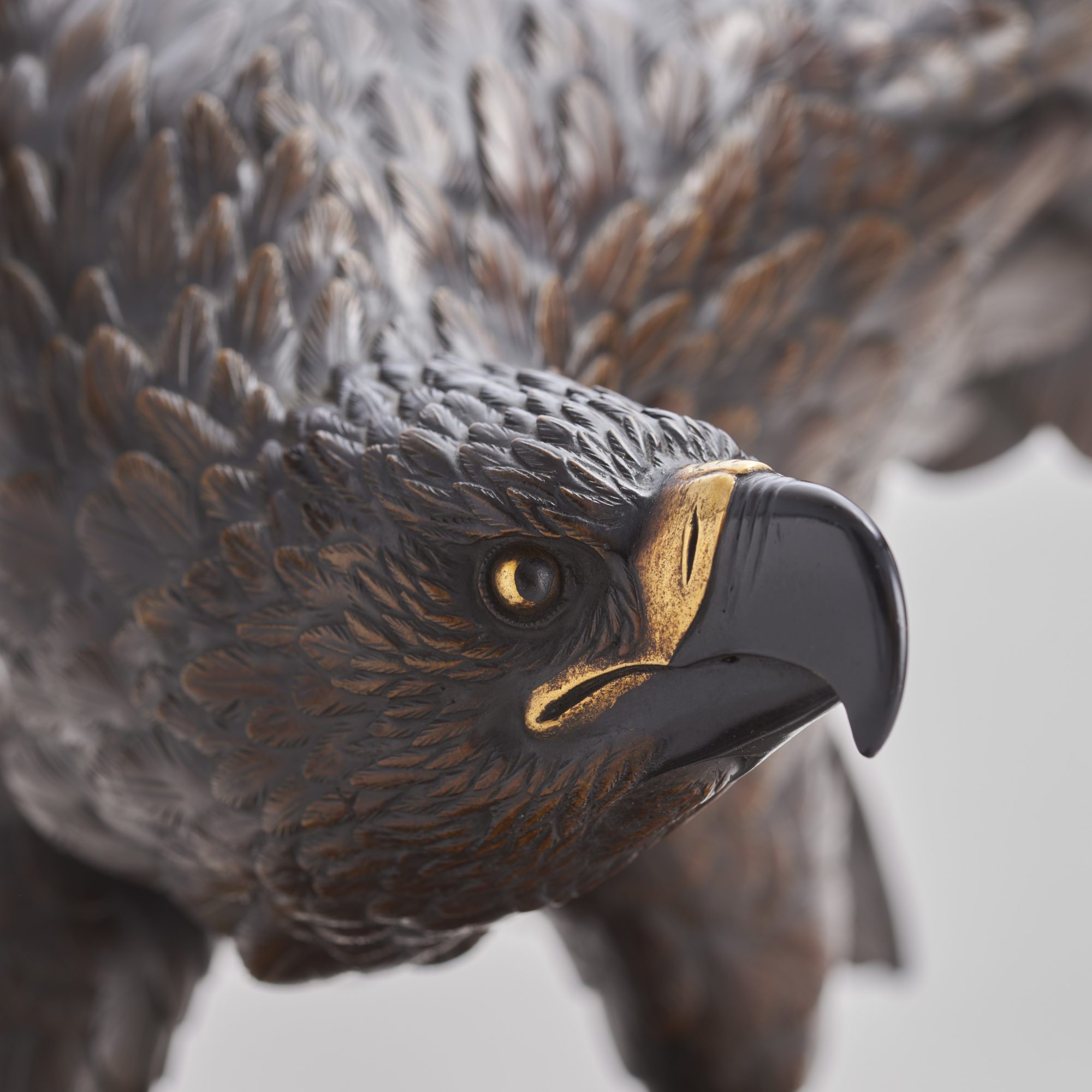 A powerful, large Japanese Bronze and multi-metal Okimono of an Eagle (Circa 1880) from Kevin Page