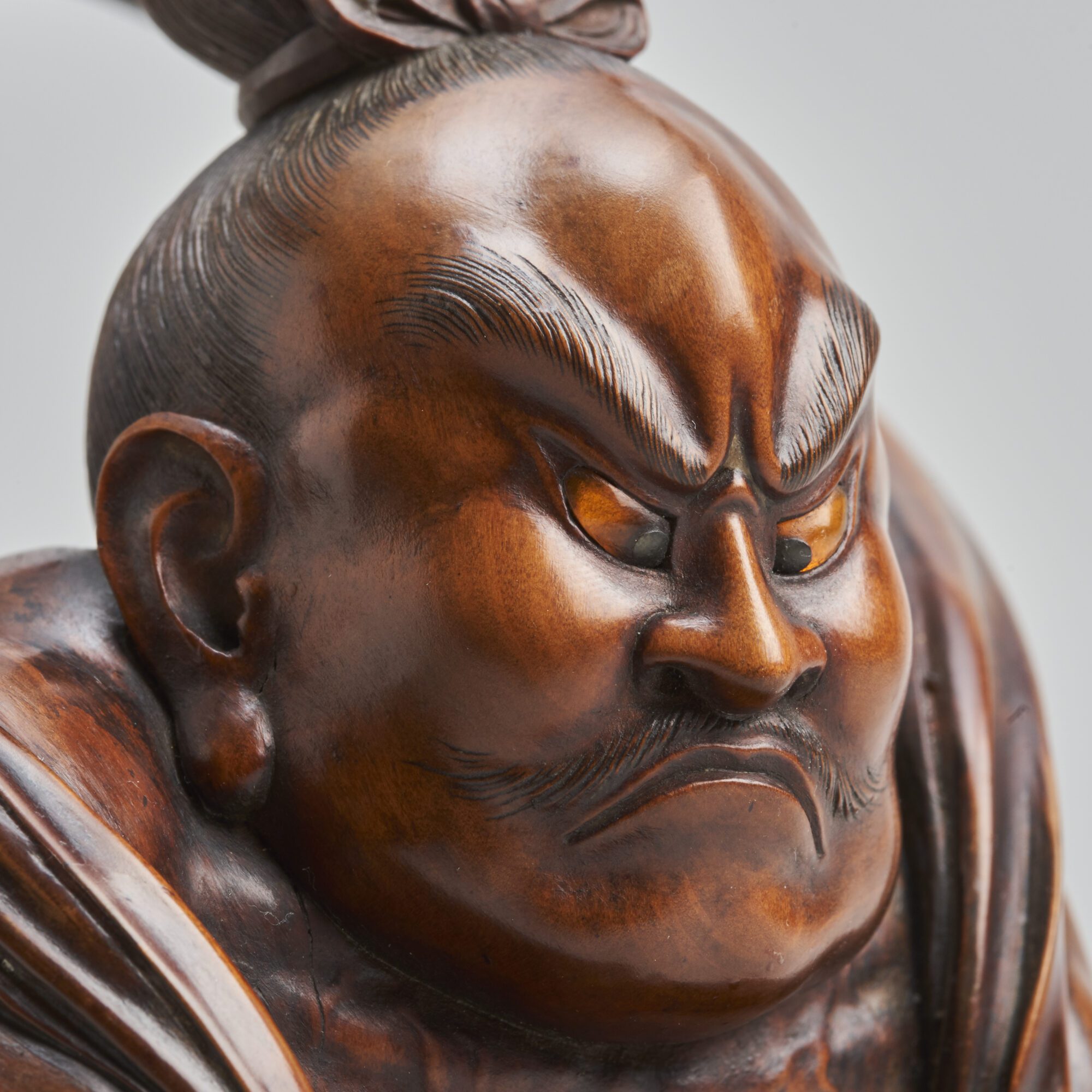 A fascinating, Japanese wood-carved Okimono pair of Temple Guardians (Nio) from Kevin Page