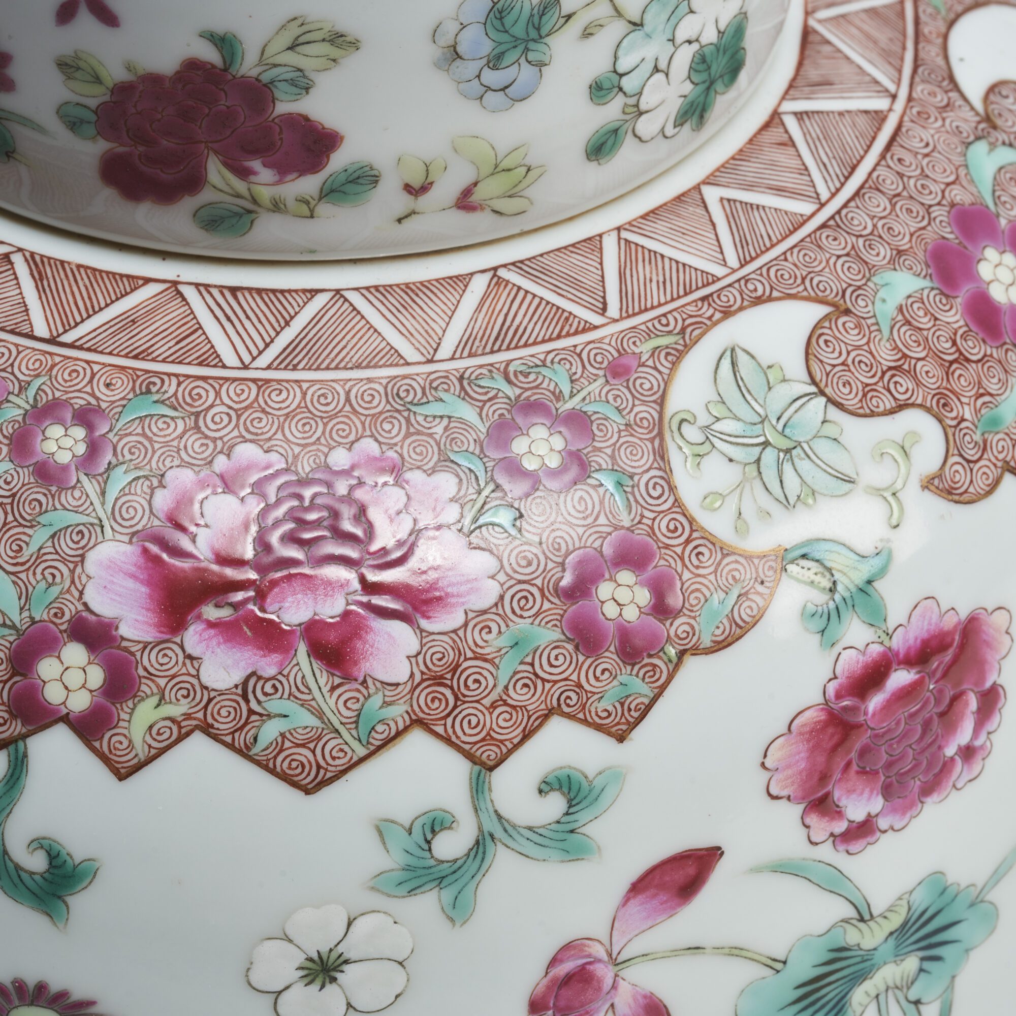 An ornate pair of 19th Century Chinese famille rose jars and covers from Kevin Page