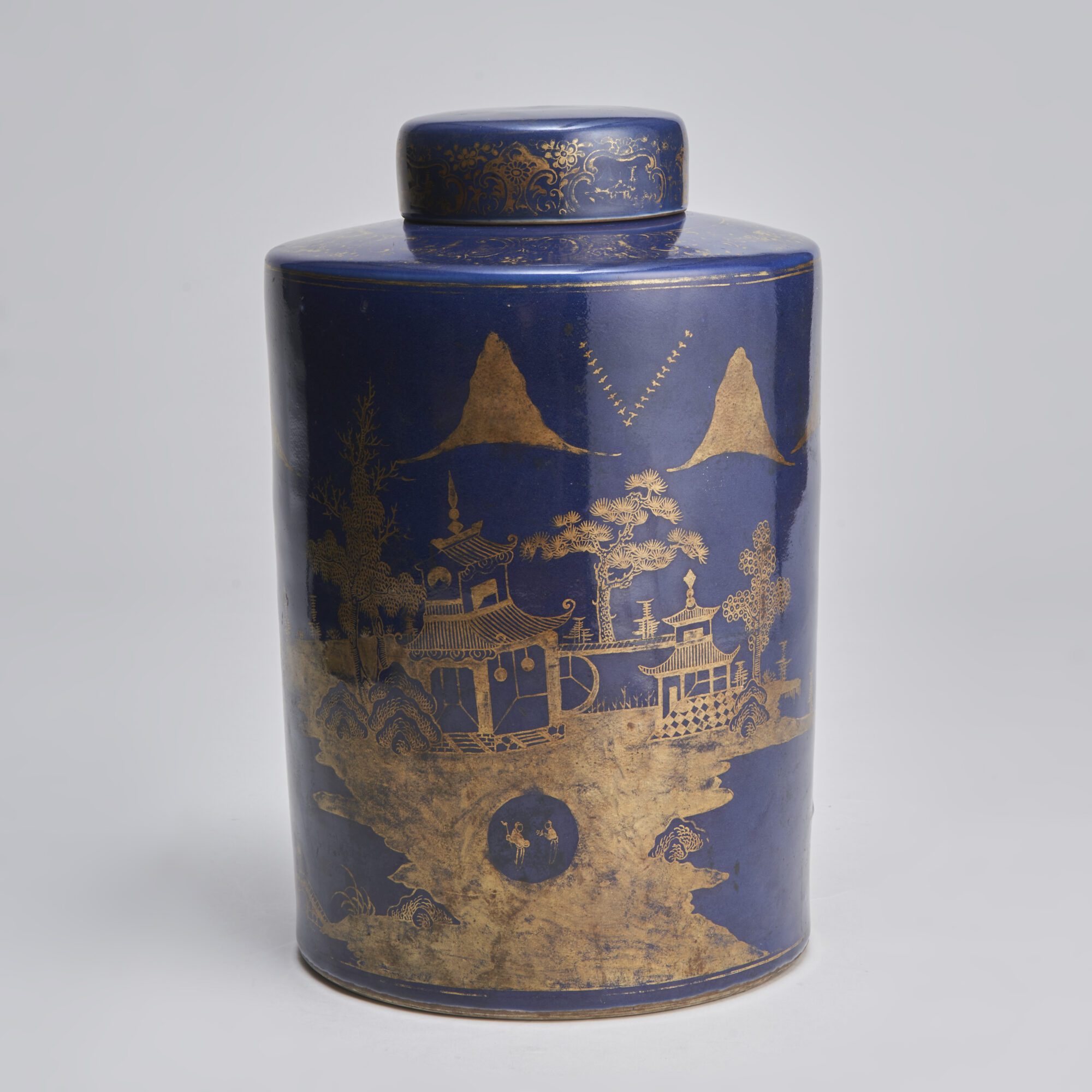 A large 18th century Chinese Powder Blue tea jar and cover from Kevin Page