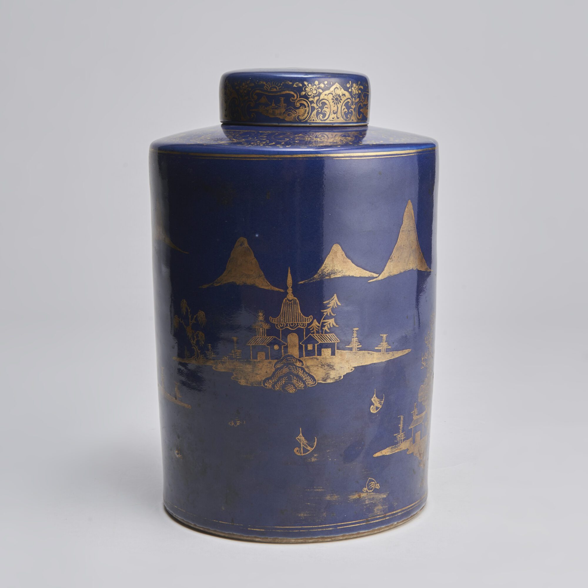 A large 18th century Chinese Powder Blue tea jar and cover from Kevin Page