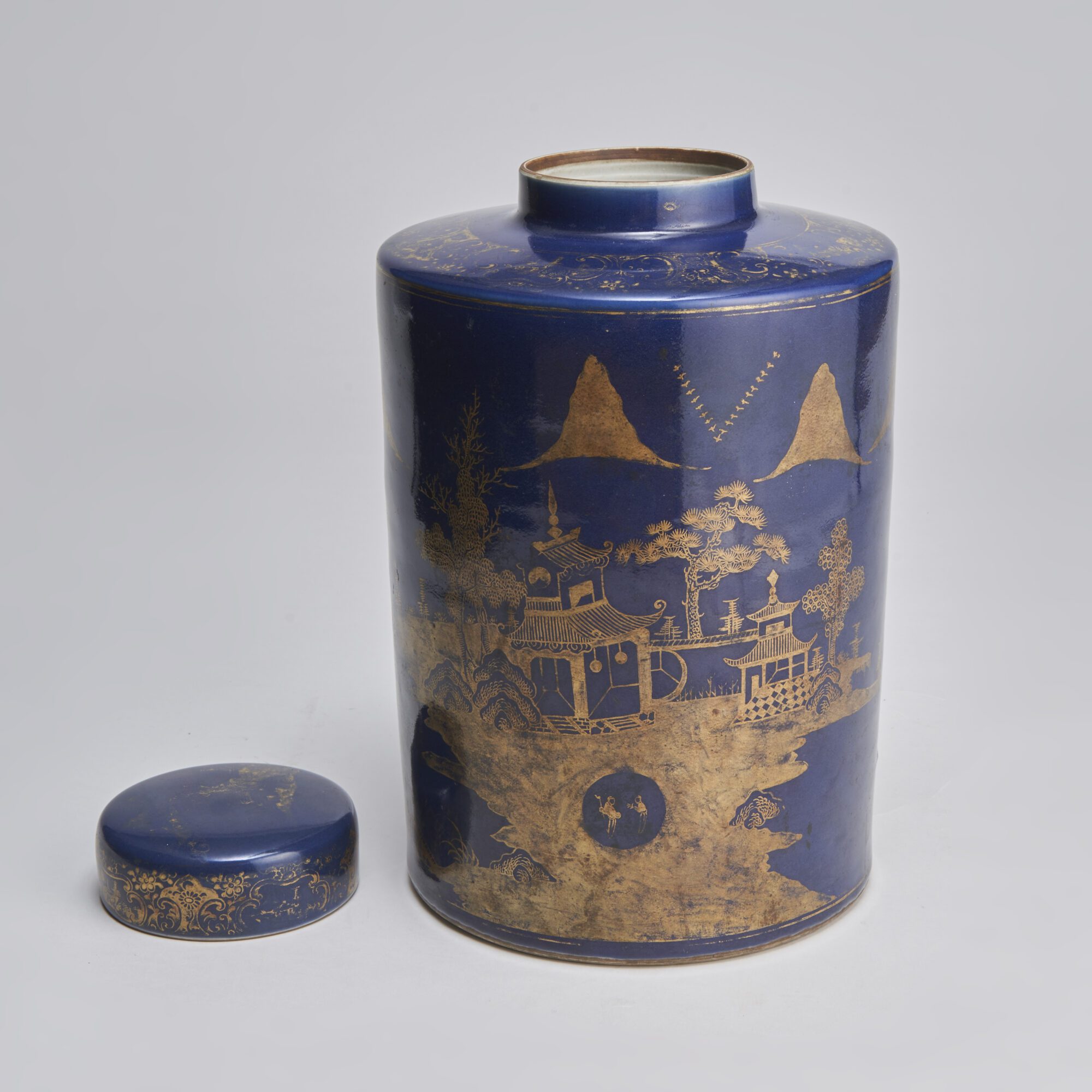 A large 18th century Chinese Powder Blue tea jar and cover from Kevin Page