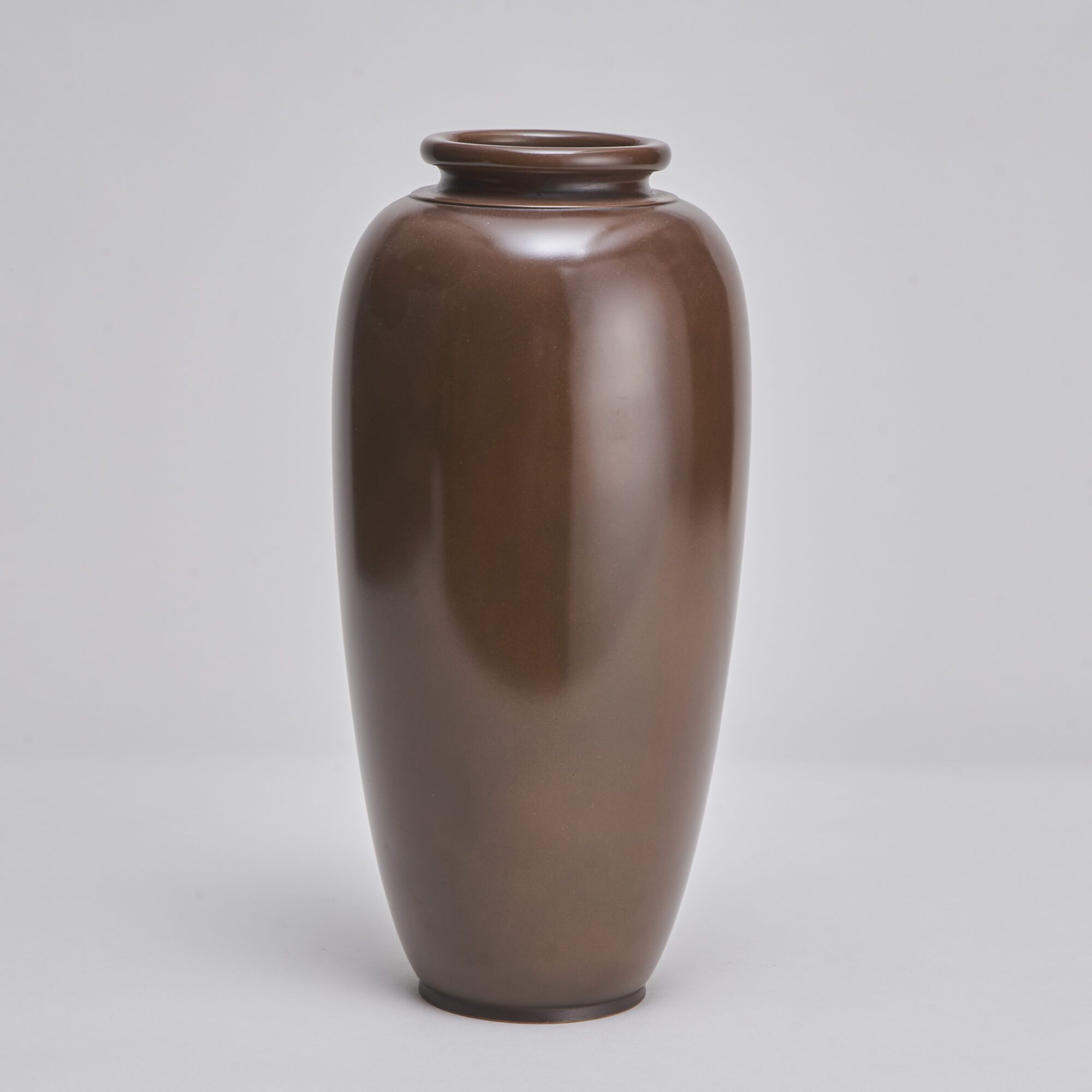 A Japanese, Bronze and multi-metal patinated vase depicting Iris
