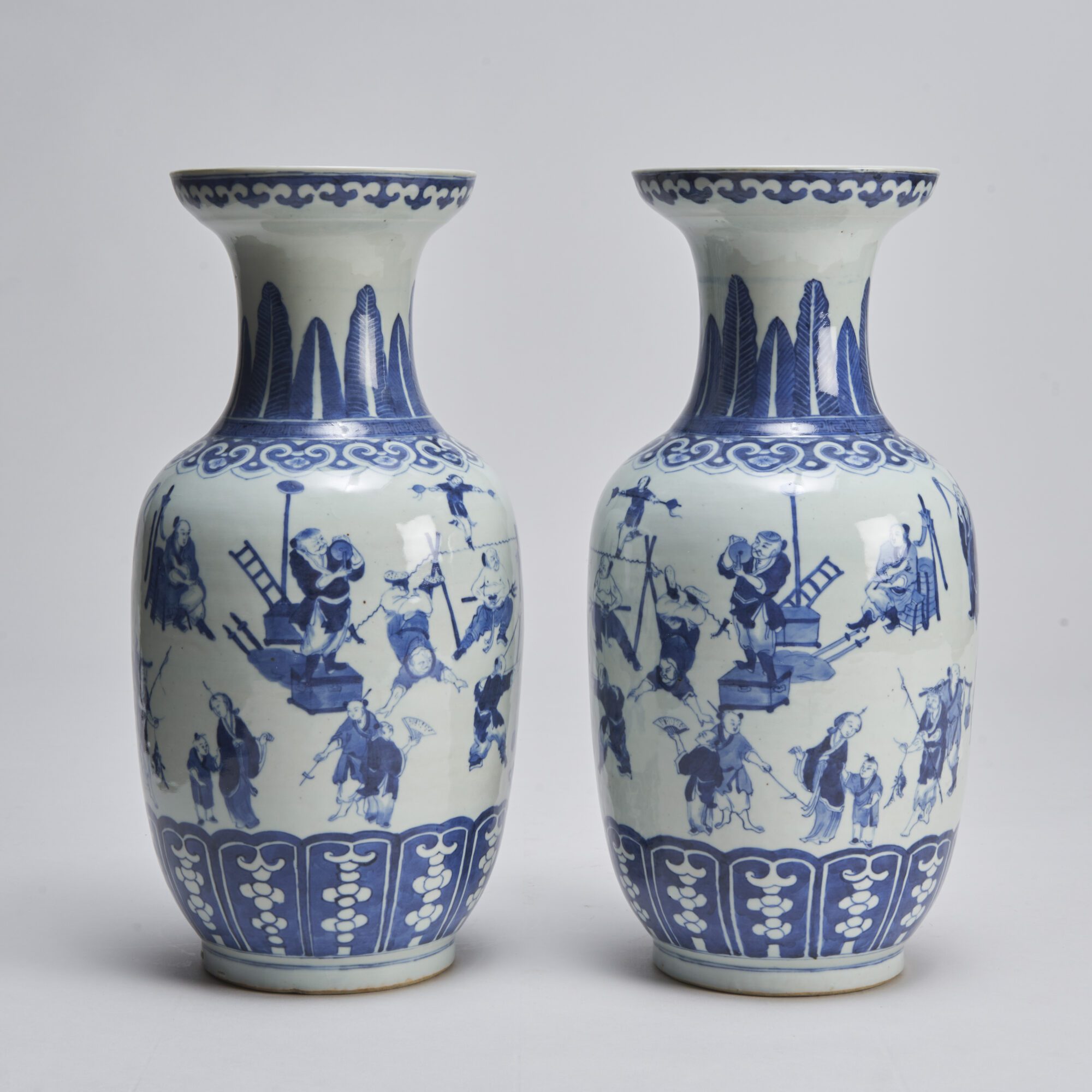 A pair of 19th century Chinese blue and white baluster form vases from Kevin Page