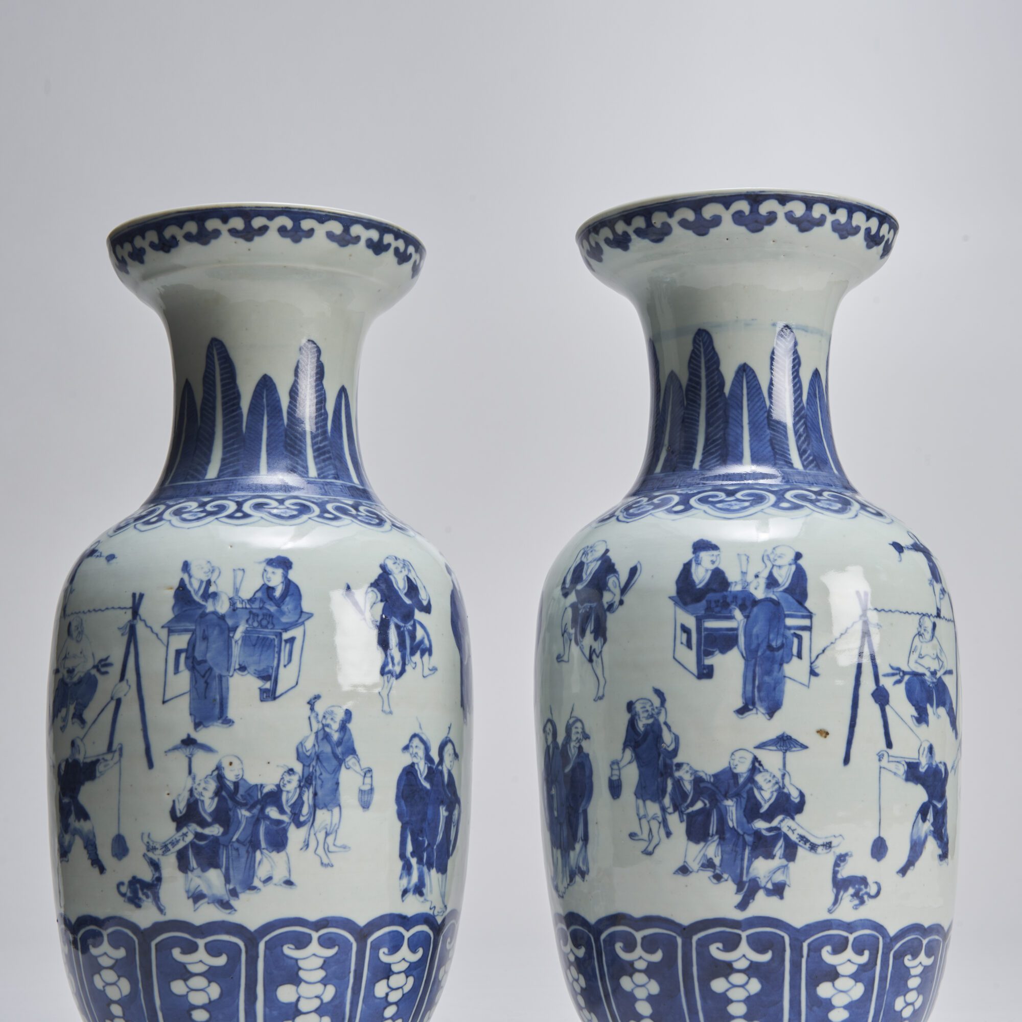 A pair of 19th century Chinese blue and white baluster form vases from Kevin Page