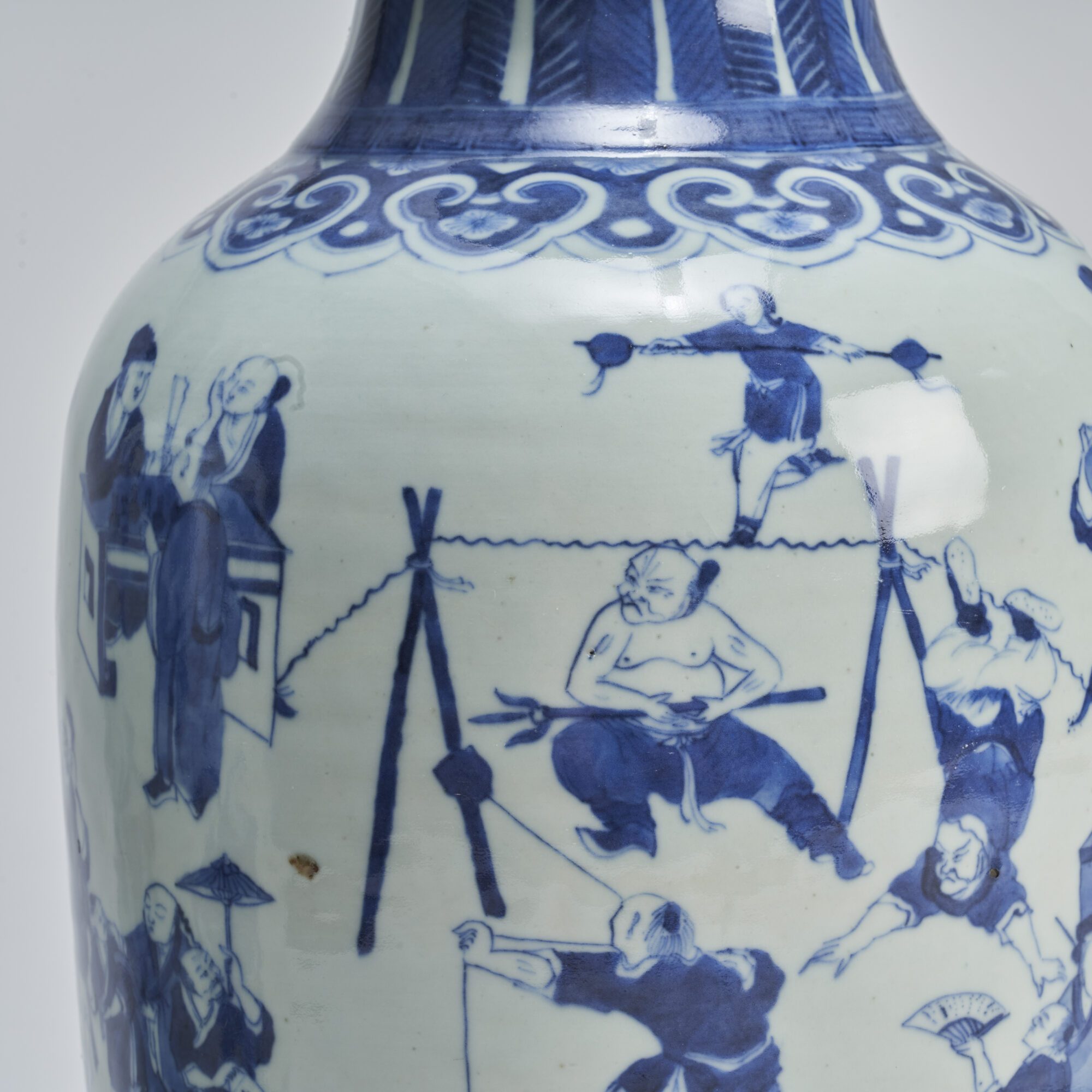 A pair of 19th century Chinese blue and white baluster form vases from Kevin Page