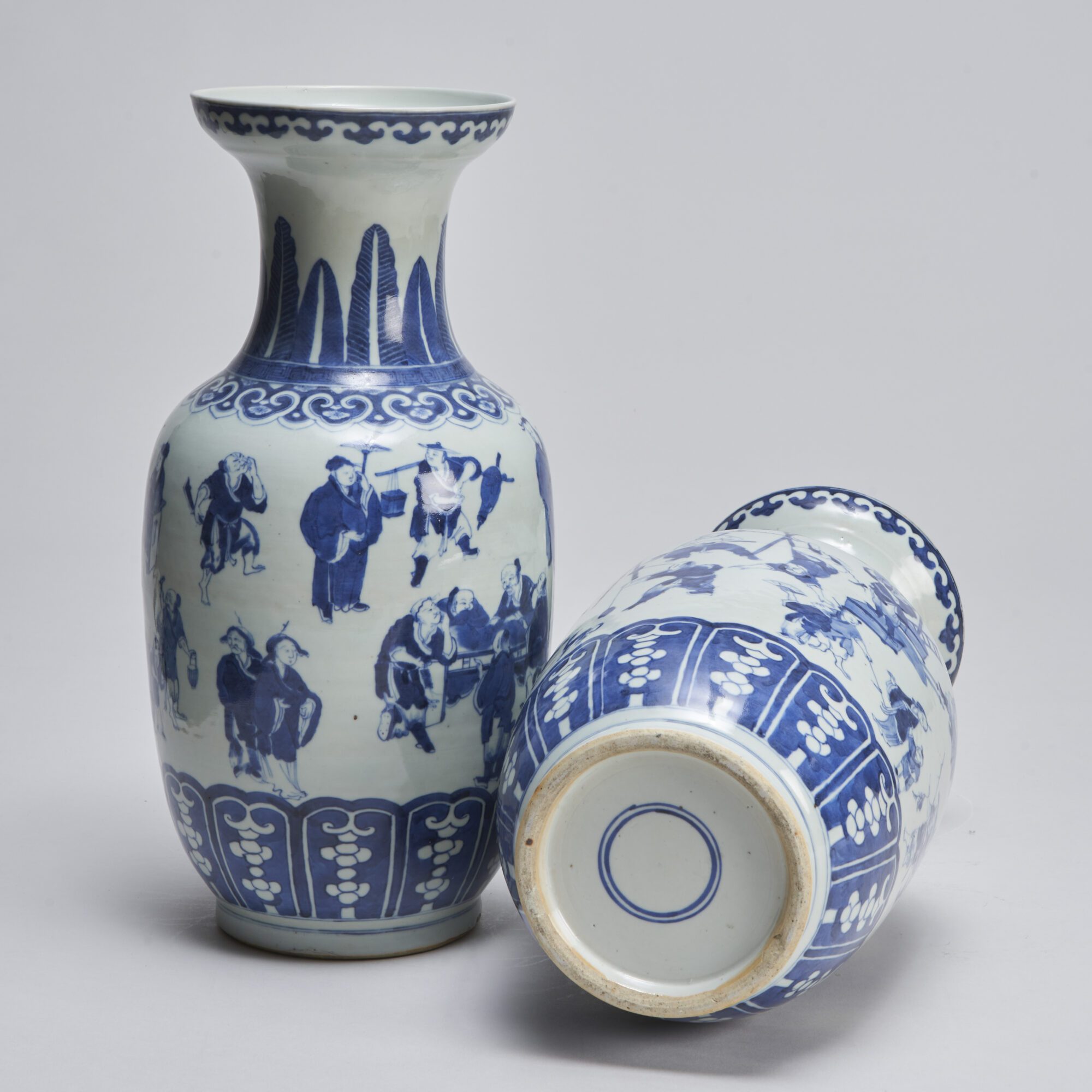 A pair of 19th century Chinese blue and white baluster form vases from Kevin Page